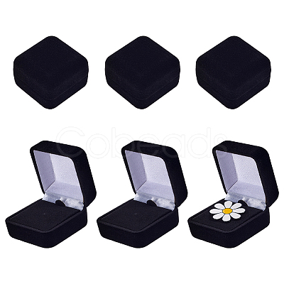 Square Velvet Badge Display Boxes CON-WH0095-172C-1