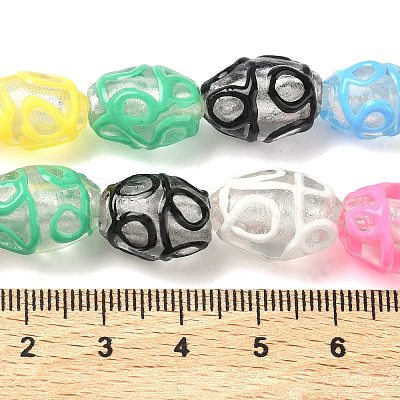 Handmade Silver Foil Glass Beads LAMP-K039-38-1