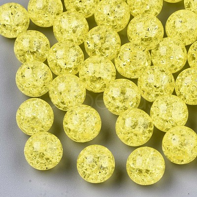 Transparent Crackle Acrylic Round Beads Strands X-CCG-R002-12mm-09-1