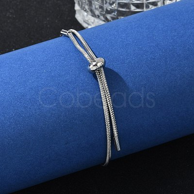 Tarnish Resistant Adjustable 304 Stainless Steel Slider Bracelet/Bolo Bracelets Making BJEW-F412-04P-1