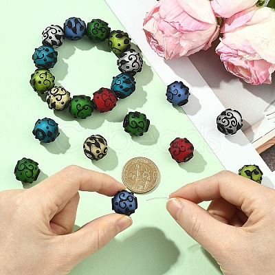 7Pcs 7 Colors Handmade Lampwork Beads LAMP-YW0004-34-1