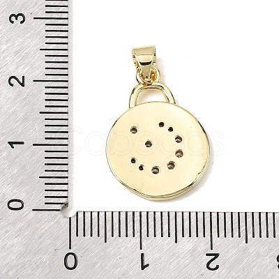 Brass Micro Pave Clear Cubic Zirconia Pendants KK-H267-009B-G-1