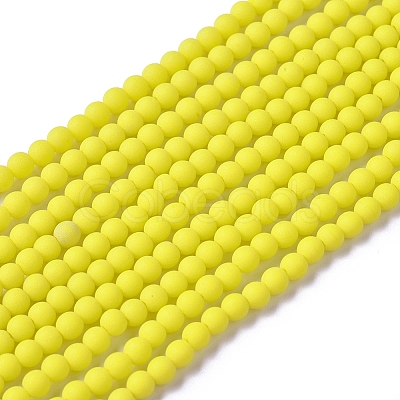 Frosted Opaque Glass Bead Strands FGLA-G002-A06-1