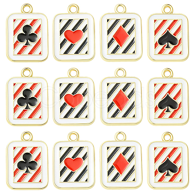24Pcs 4 Styles Alloy Enamel Pendants ENAM-SC0006-93-1