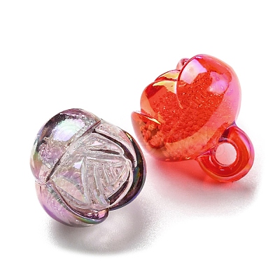 UV Plating Rainbow Iridescent Transparent Acrylic Bubble Pendants OACR-Q184-08-1