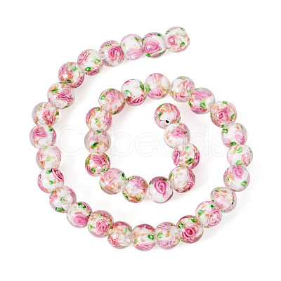 1 Strand Handmade Glod Sand Lampwork Beads Strands LAMP-TA0002-09I-1