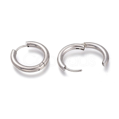 Tarnish Resistant 201 Stainless Steel Huggie Hoop Earrings EJEW-O095-05-04-1