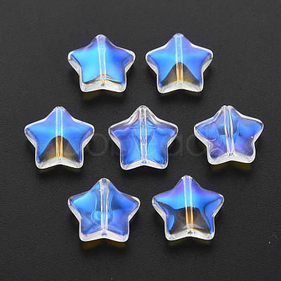 Electroplate Transparent Glass Beads X-GLAA-T022-25-B01-1