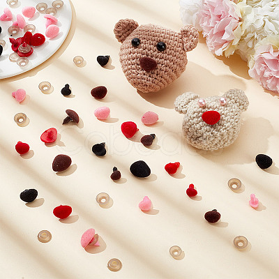 144 Sets 24 Styles Triangle Plastic Doll Craft Safety Noses DIY-GO0002-13-1