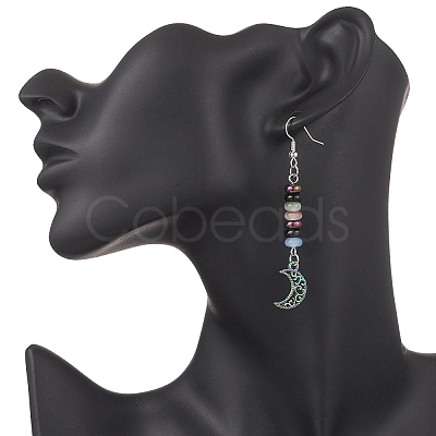 5 Pairs Glass Dangle Earrings EJEW-JE06644-1