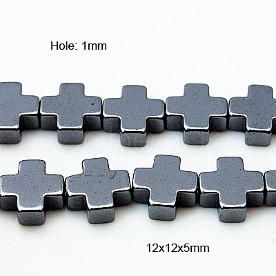 Non-Magnetic Synthetic Hematite Beads Strands G-G096-12x12x5mm-1