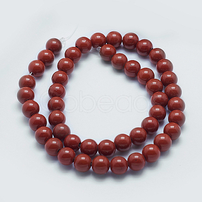 Natural Red Jasper Beads Strands X-G-I199-25-6mm-1