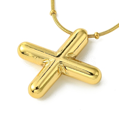 Ion Plating(IP) Initial Letter 304 Stainless Steel Pendant Necklace NJEW-R265-05G-X-1