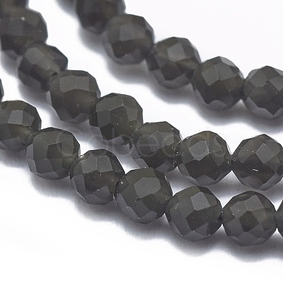 Natural Obsidian Beads Strands G-G792-36A-1