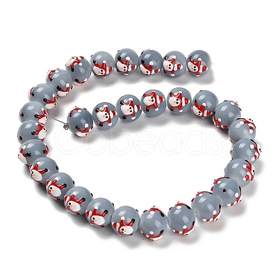 Christmas Theme Baking Paint Glass Beads LAMP-I028-03A-1