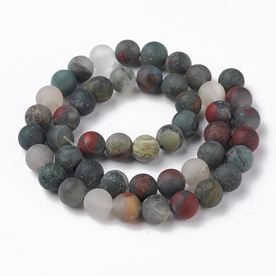 Natural African Bloodstone Beads Strands G-P295-05-8mm-1