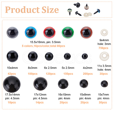 Plastic Doll Eyes Sets DIY-WH0297-07B-1