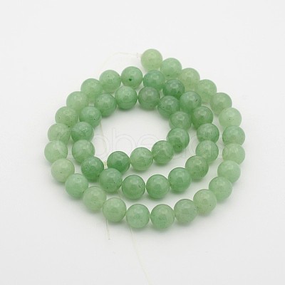 Natural Green Aventurine Round Bead Strands X-G-P070-37-4mm-1