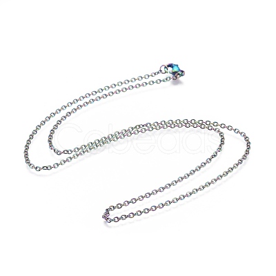 304 Stainless Steel Cable Chain Necklaces MAK-F029-01-A-1