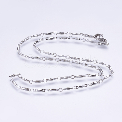 304 Stainless Steel Chain Necklaces STAS-P164-08P-1