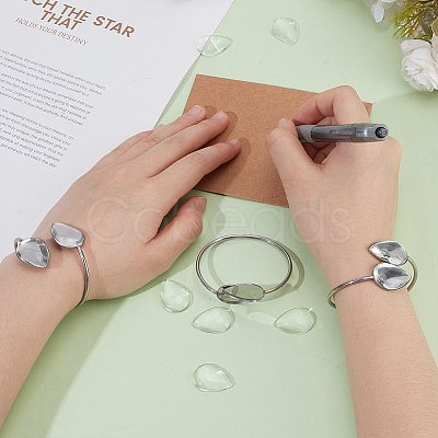5Pcs Teardrop 304 Stainless Steel Blank Bangle STAS-HY0001-75-1