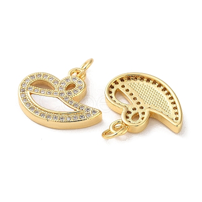 Brass Micro Pave Clear Cubic Zirconia Pendants KK-B083-33E-G-1