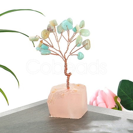 Natural Amazonite Chips Tree of Life Decorations PW-WGDDE68-08-1