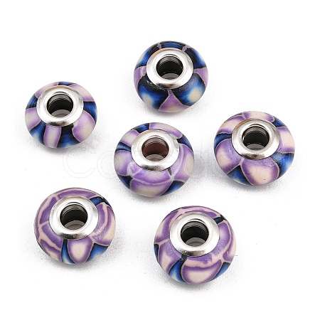 Handmade Polymer Clay European Beads CLAY-K002-C14-1-1