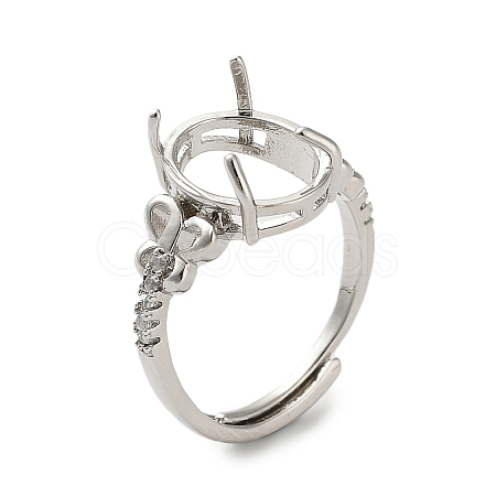 Adjustable Brass Solitaire Ring Settings KK-L193-08P-01-1