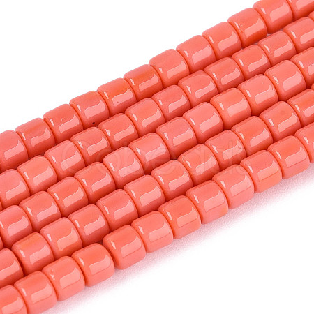 Opaque Solid Color Glass Beads Strands GLAA-N065-4x4mm-C02-1