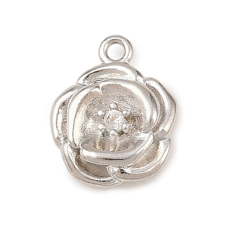 Brass Micro Pave Clear Cubic Zirconia Charms KK-G544-07P-01-1