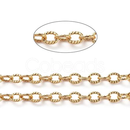 Soldered Brass Textured Cable Chains CHC-G005-01G-1