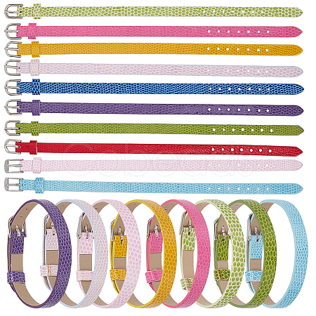 20Pcs 10 Colors PU Leather Watch Bands AJEW-CY0002-89-1