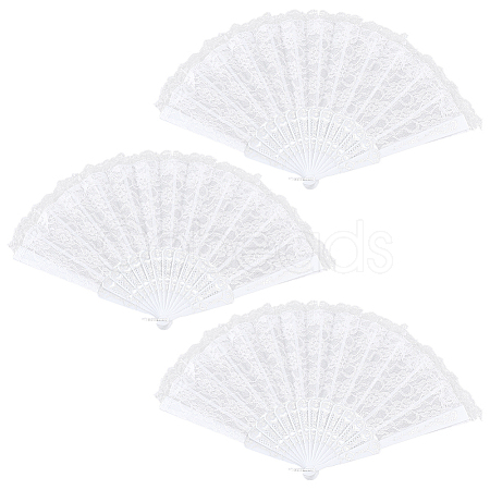 Plastic & Lace Folding Fan AJEW-WH0709-241A-1