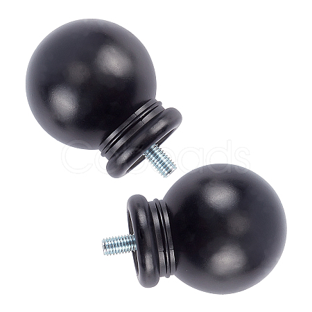 2Pcs ABS Plastic Curtain Rod Head FIND-GF0001-59B-1