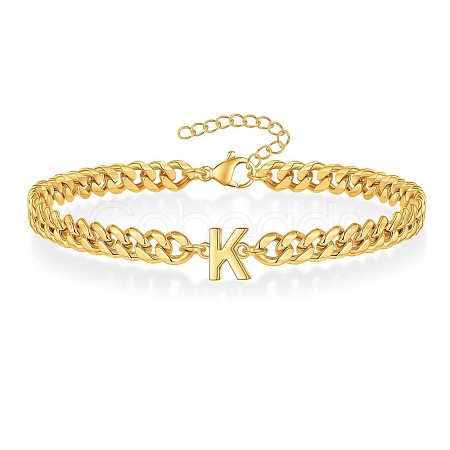 Letter 304 Stainless Steel Link Bracelets FS-WG7830E-10-1