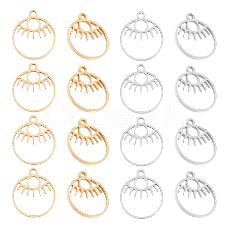 DICOSMETIC 16Pcs 2 Colors 201 Stainless Steel Laser Cut Pendants STAS-DC0003-10-1