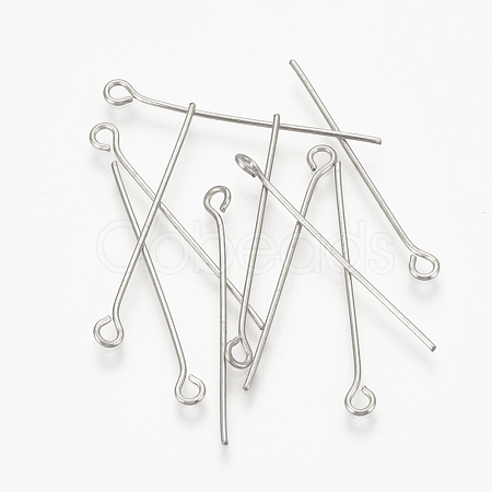 Tarnish Resistant 304 Stainless Steel Eye Pin STAS-S076-74-40mm-1