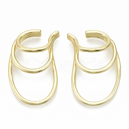 Brass Cuff Earrings EJEW-S201-204G-NF-1