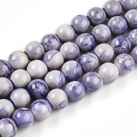 Baking Paint Glass Beads Strands DGLA-N003-10mm-C08-1