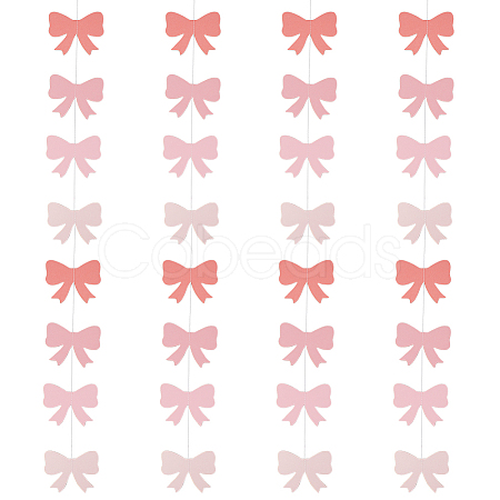 8Pcs Bowknot Decoration Paper Flag Banners AJEW-DC0003-25-1