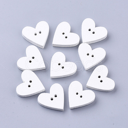 2-Hole Spray Painted Wooden Buttons BUTT-T007-019-1