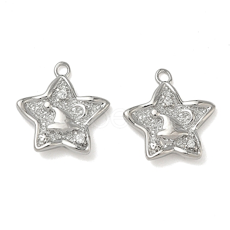 Christmas Brass Micro Pave Clear Cubic Zirconia Pendants KK-A280-03A-P-1