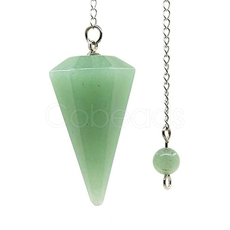 Natural Green Aventurine Dowsing Pendulums G-PW0007-006E-1