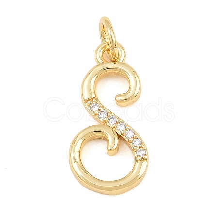 Brass Micro Pave Clear Cubic Zirconia Pendants CU-CBA7939-01S-G-1
