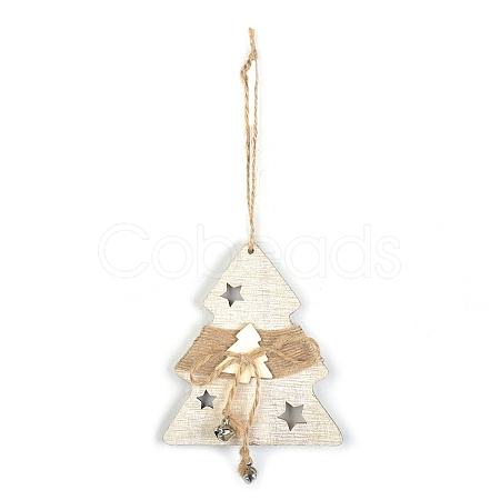 Wooden Pendant Decorations with Bell XMAS-PW0001-173C-1