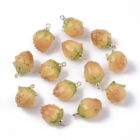 Handmade Epoxy Resin Flower Pendants X-KY-S163-103E-1