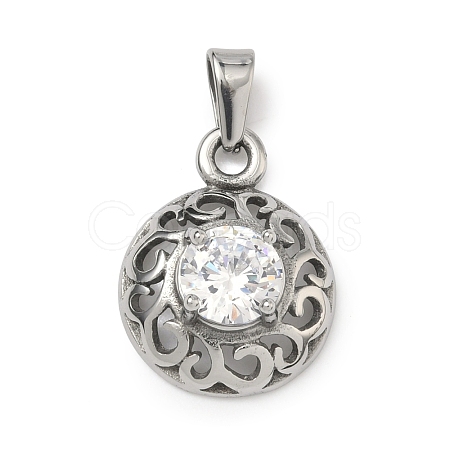 304 Stainless Steel Rhinestone Pendants STAS-A140-05C-P-1