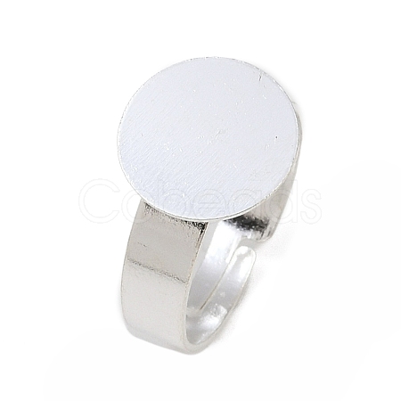 48Pcs 4 Style Adjustable Brass Pad Ring Base Findings KK-FH0004-56-1