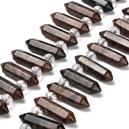 Natural Mahogany Obsidian Double Terminated Point Beads Strands G-H069-A02-01-1